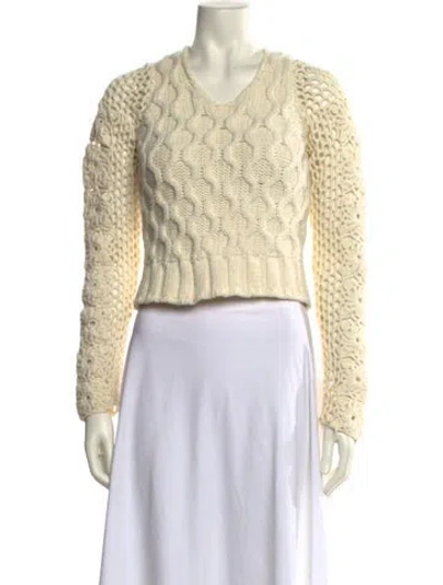 Pre-owned Twinset V-neck Sweater In Neutral