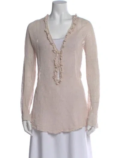 Pre-owned Twinset V-neck Sweater In Pink