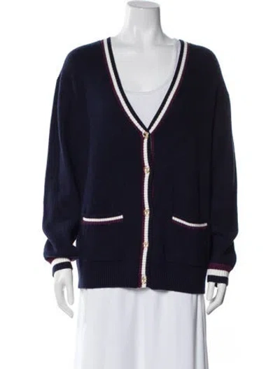 Pre-owned Twinset V-neck Sweater W/ Tags In Blue