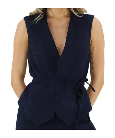 Twinset V-neck Vest In Blue