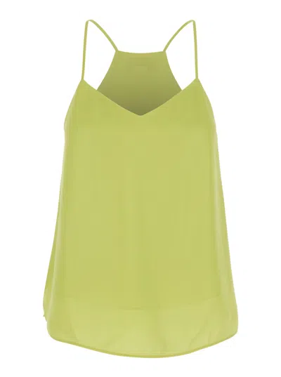 Twinset V-neck Viscose Tank Top In Metallic