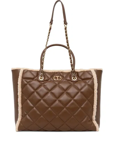 Twinset Voyage Tote Bag In Brown