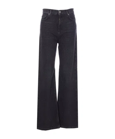 TWINSET TWINSET CRYSTAL APPLIQUÉ WIDE-LEG JEANS