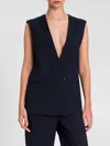 Twinset Waistcoat  Woman Color Blue In Blue