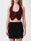 Twinset Waistcoat  Woman Color Burgundy In Black