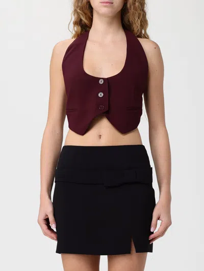 Twinset Waistcoat  Woman Color Burgundy In Black