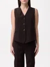 Twinset Waistcoat  Woman Color Coffee In Kaffee Braun