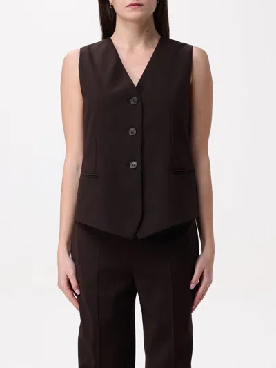 Twinset Waistcoat  Woman Color Coffee In Kaffee Braun
