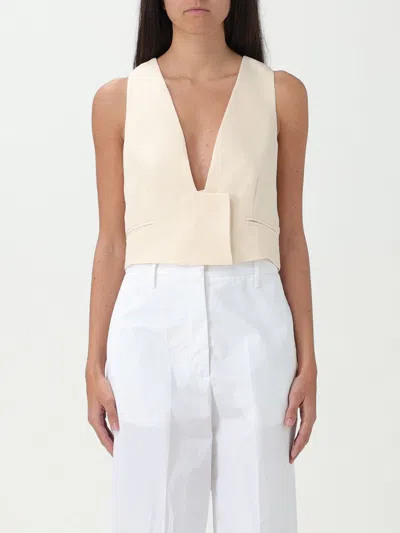 Twinset Slub-texture Waistcoat In Natural