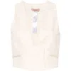 Twinset Slub-texture Waistcoat In Neutrals