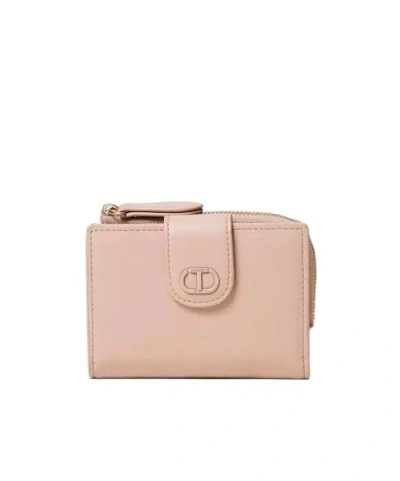 Twinset Wallet With Zip And Oval T In Paris Pink