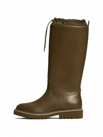 Twinset Wellington Boots With Drawstring In Brown