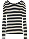 Twinset Twin-set White And Navy Sweaters In Multi