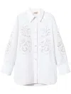 Twinset White Shirt With All-over Lace Embroidery In White