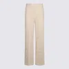 Twinset White Cotton Pants In Beige