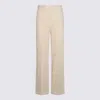 Twinset White Cotton Pants In Beige