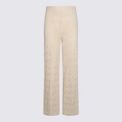 TWINSET TWINSET WHITE COTTON PANTS