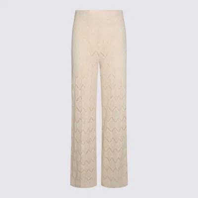 TWINSET TWINSET WHITE COTTON PANTS