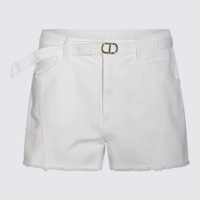 TWINSET WHITE COTTON SHORTS