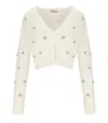 Twinset White Cropped Cardigan In White