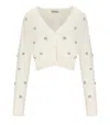 Twinset White Cropped Cardigan In Neutral