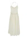 Twinset White Dress With V Neck And All-over Lace Embroidery In Cotton Woman