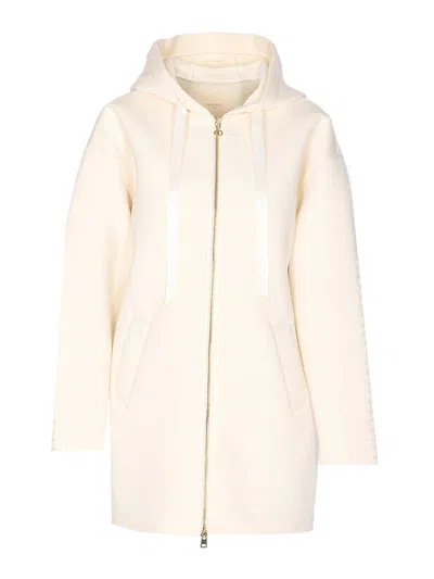 TWINSET WHITE JACKET WITH ZIP CLOSURE