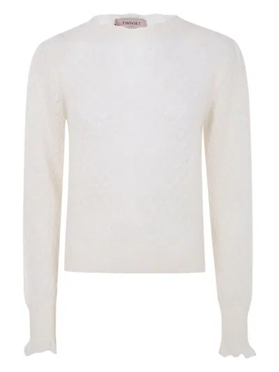 Twinset White Knitted Sweater