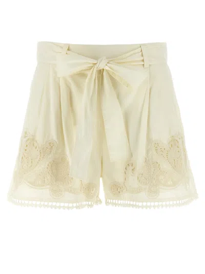 Twinset White Macram Shorts