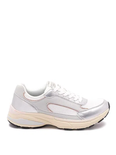 Twinset Twin-set White Metal Sneakers In Gray