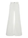 Twinset White Pants With Wide Leg And Logo Patch On The Rear In Cotton Woman In White