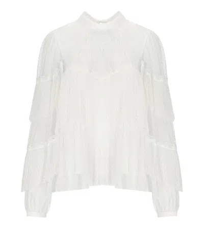 Twinset Twin-set White Pleated Blouse