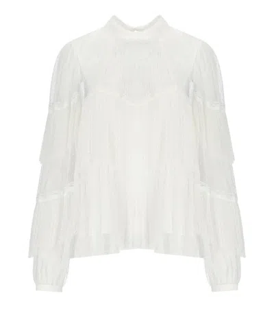 TWINSET TWINSET WHITE PLEATED BLOUSE