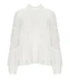 Twinset Twin-set White Pleated Blouse In Multi