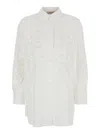Twinset White Shirt With All-over Lace Embroidery In Cotton Woman