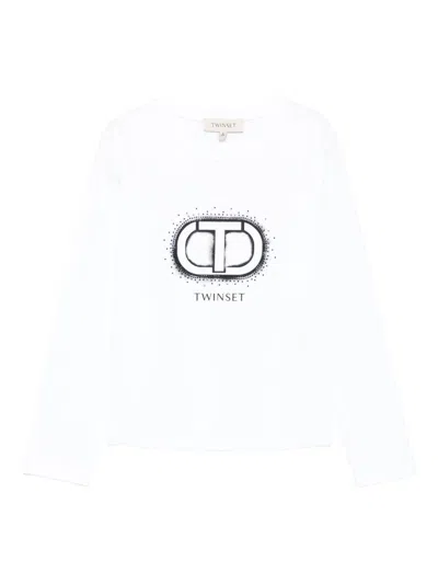 TWINSET WHITE T-SHIRT WITH LOGO TWINSET
