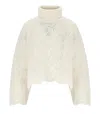 Twinset White Turtleneck Sweater In White