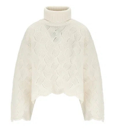 Twinset White Turtleneck Sweater