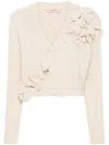 Twinset White V-neck Front Button Sweater In White