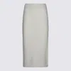 Twinset White Viscose Midi Skirt In Silver
