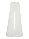 Twinset White Pants With Wide Leg And Logo Patch On The Rear In Cotton Woman In White