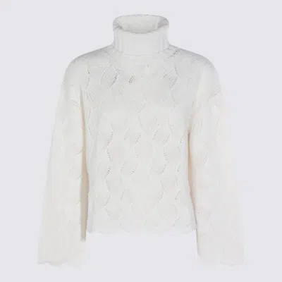 TWINSET WHITE WOOL KNITWEAR