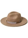 Twinset Wide Brim Beige Wool Hat In Brown