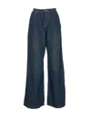 Twinset Wide Leg Trousers Front Pleats In Blue