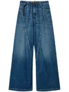Twinset Wide-leg Belted Jeans In Blue