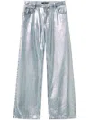 Twinset Wide-leg Coated Jeans In Silver