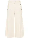 Twinset Wide-leg Cropped Trousers In Neutrals