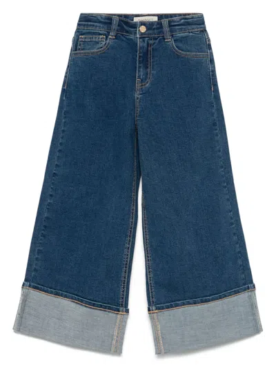Twinset Kids' Wide-leg Jeans In 蓝色