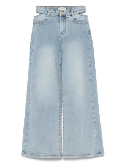Twinset Kids' Wide-leg Jeans In 蓝色