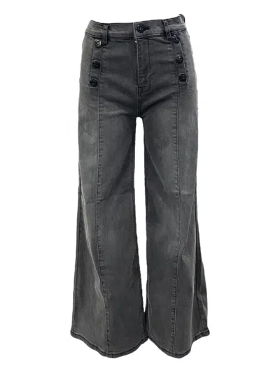 Twinset Kids' Wide-leg Jeans In Black